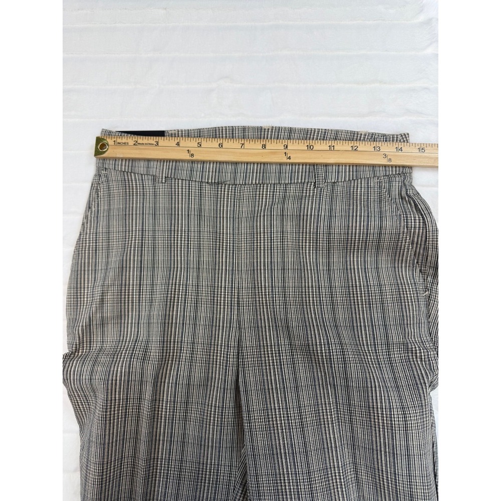 Rafaella Pants Womens 4 Taupe Plaid Pull On Stretch Ankle Career Trousers Pocket - Picture 5 of 10